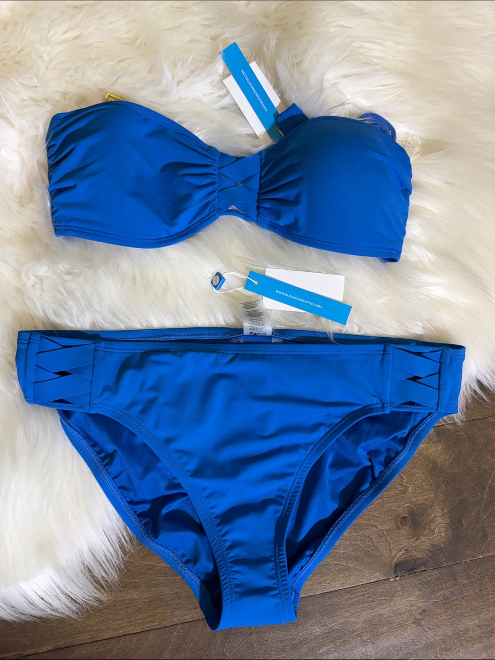 Bleu Rod Beattie Royal Blue Bandeau Two-Piece Bikini